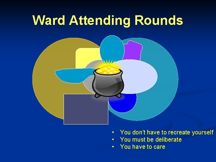 Ward Attending Rounds • You don’t have to recreate yourself • You must be Ward Attending Rounds • You don’t have to recreate yourself • You must be