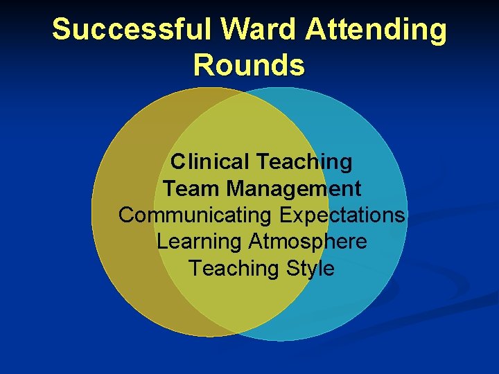 Successful Ward Attending Rounds Clinical Teaching Team Management Communicating Expectations Learning Atmosphere Teaching Style Successful Ward Attending Rounds Clinical Teaching Team Management Communicating Expectations Learning Atmosphere Teaching Style