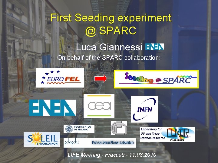 First Seeding experiment @ SPARC Luca Giannessi On behalf of the SPARC collaboration: LIFE
