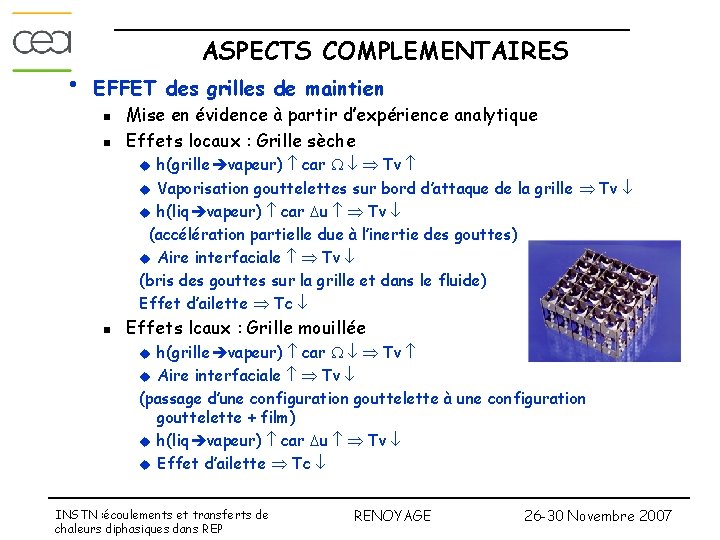  • ASPECTS COMPLEMENTAIRES EFFET des grilles de maintien n n Mise en évidence