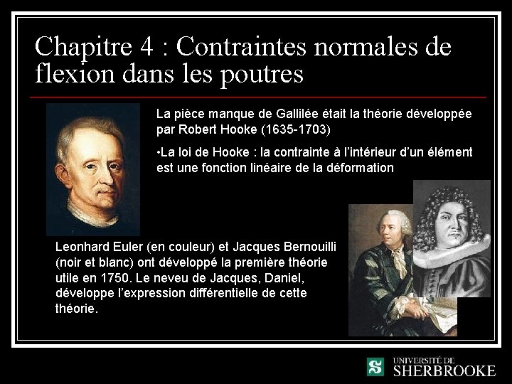 Chapitre 4 : Contraintes normales de flexion dans les poutres La pièce manque de