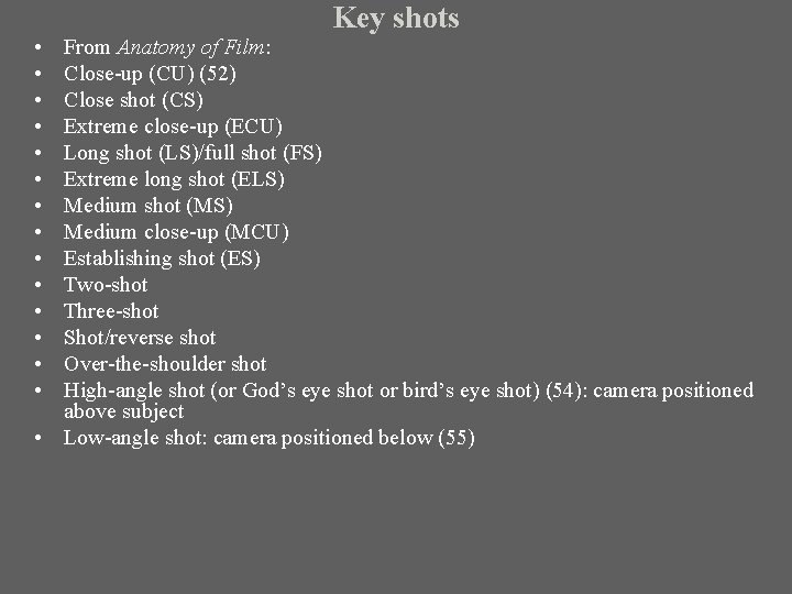  • • • • Key shots From Anatomy of Film: Close-up (CU) (52)