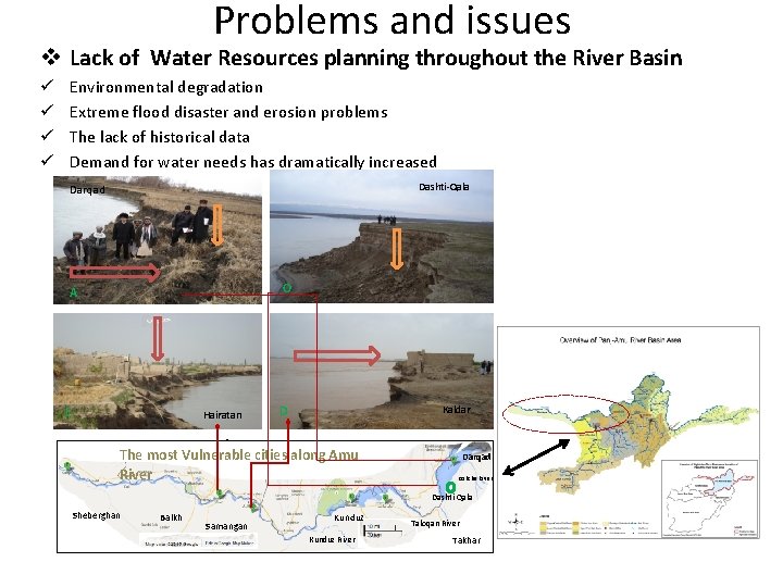 Problems and issues v Lack of Water Resources planning throughout the River Basin ü