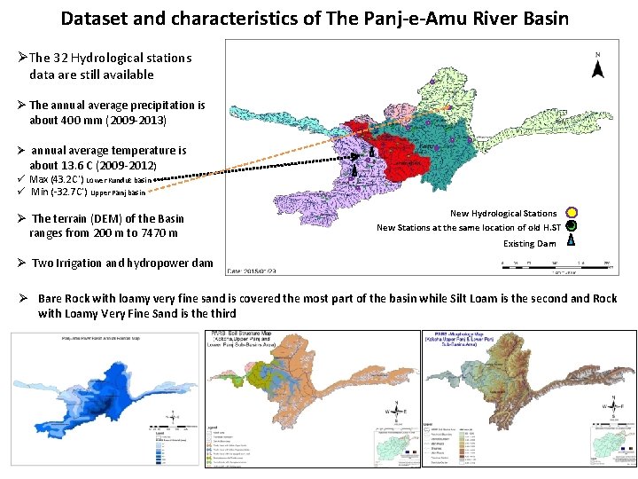 Dataset and characteristics of The Panj-e-Amu River Basin ØThe 32 Hydrological stations data are