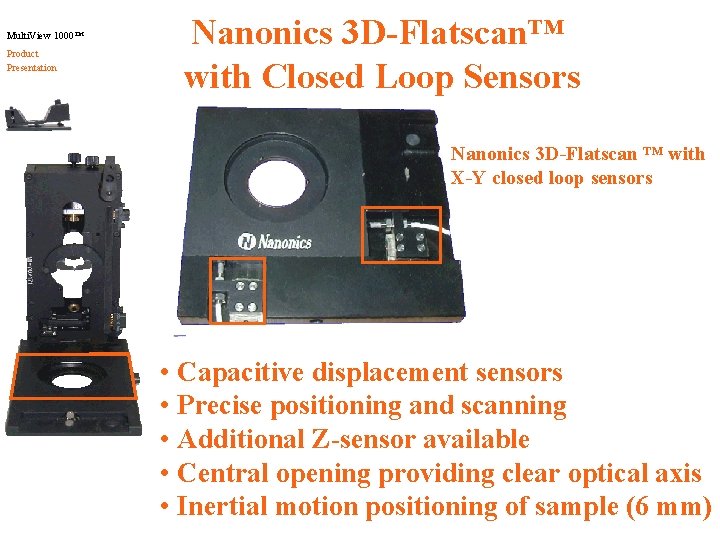 Multi. View 1000™ Product Presentation Nanonics 3 D-Flatscan™ with Closed Loop Sensors Nanonics 3