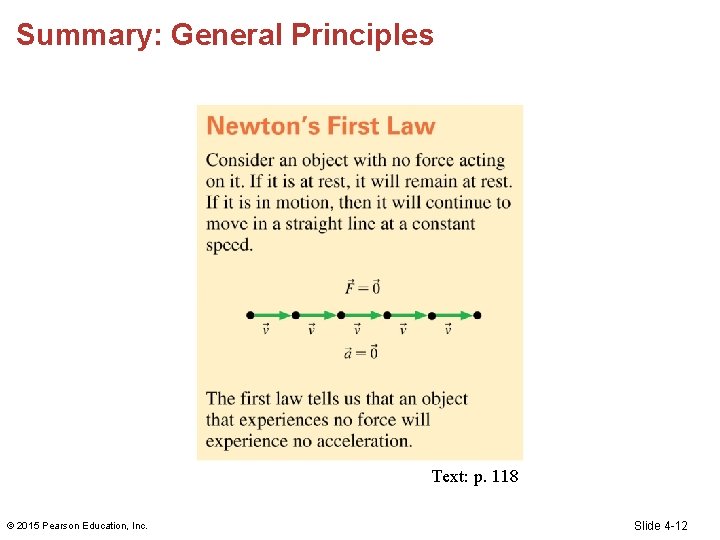 Summary: General Principles Text: p. 118 © 2015 Pearson Education, Inc. Slide 4 -12