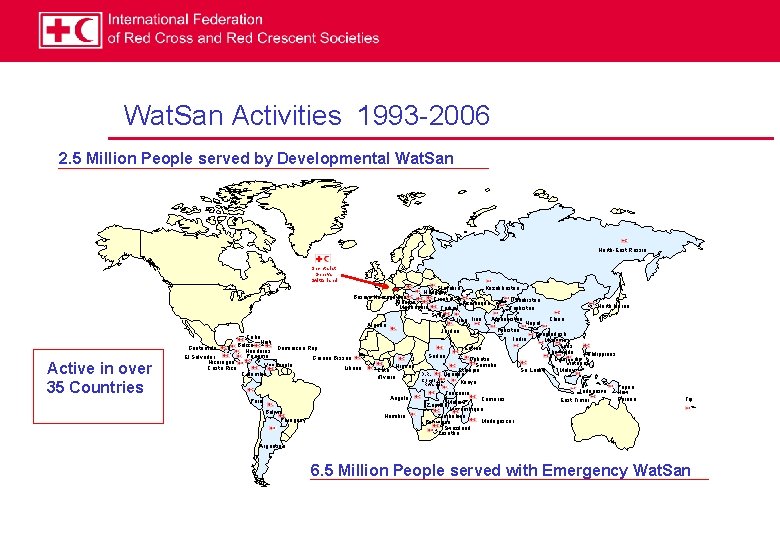 Wat. San Activities 1993 -2006 2. 5 Million People served by Developmental Wat. San