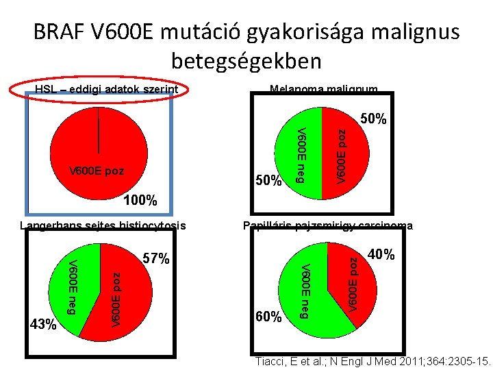 BRAF V 600 E mutáció gyakorisága malignus betegségekben HSL – eddigi adatok szerint Melanoma