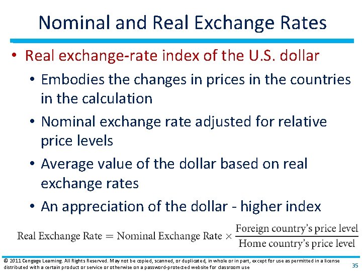 Nominal and Real Exchange Rates • Real exchange‐rate index of the U. S. dollar