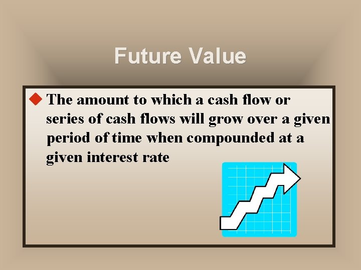 Future Value u The amount to which a cash flow or series of cash