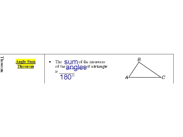 sum angles 180° 