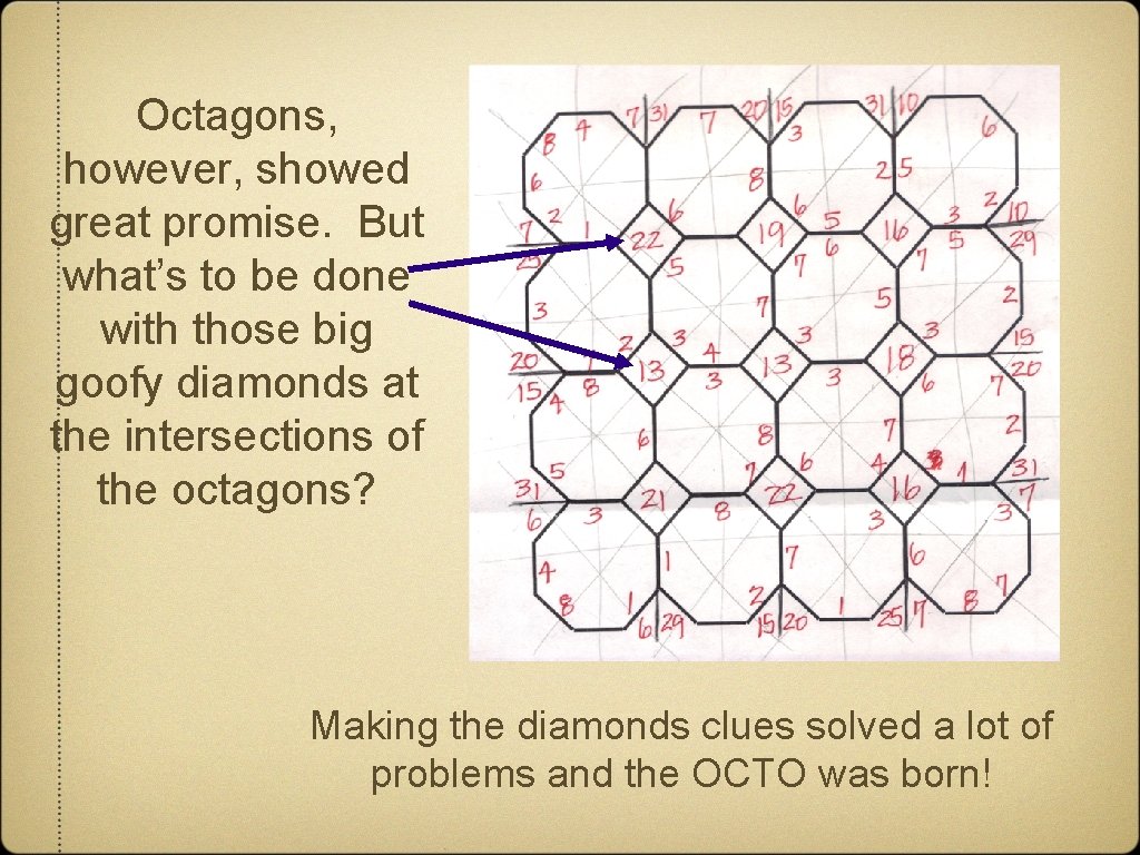 Octagons, however, showed great promise. But what’s to be done with those big goofy