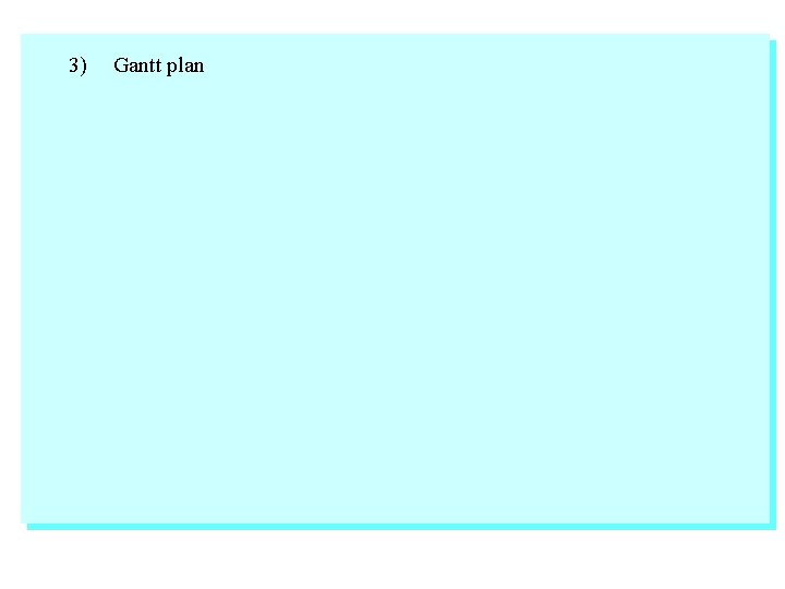 3) Gantt plan 