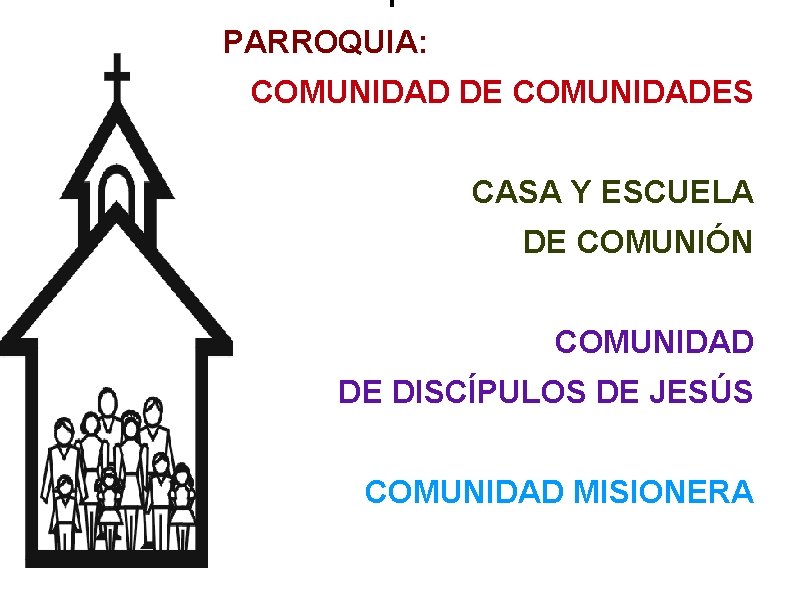 1 PARROQUIA: COMUNIDAD DE COMUNIDADES CASA Y ESCUELA DE COMUNIÓN COMUNIDAD DE DISCÍPULOS DE 1 PARROQUIA: COMUNIDAD DE COMUNIDADES CASA Y ESCUELA DE COMUNIÓN COMUNIDAD DE DISCÍPULOS DE