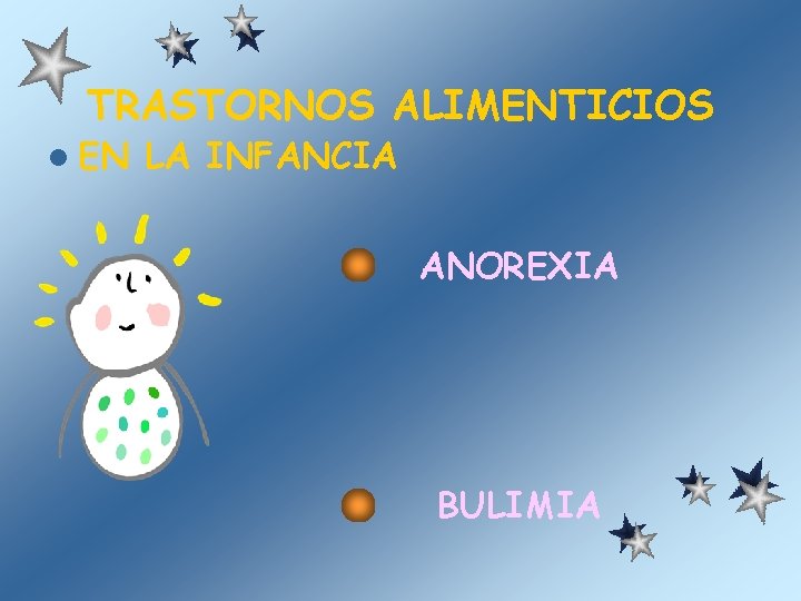 TRASTORNOS ALIMENTICIOS l EN LA INFANCIA ANOREXIA BULIMIA 