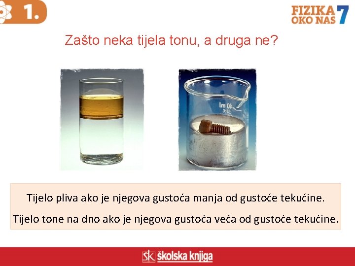 Zašto neka tijela tonu, a druga ne? Tijelo pliva ako je njegova gustoća manja