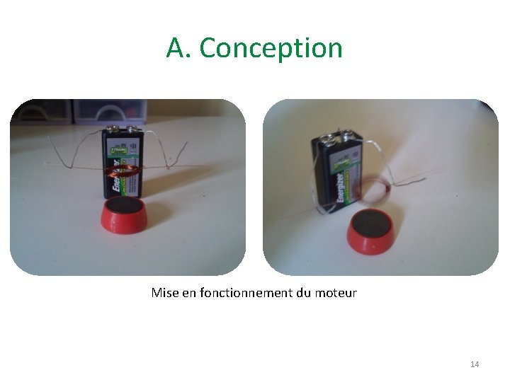 A. Conception Mise en fonctionnement du moteur 14 