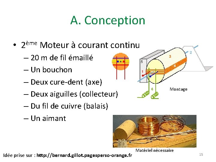 A. Conception • 2ème Moteur à courant continu – 20 m de fil émaillé