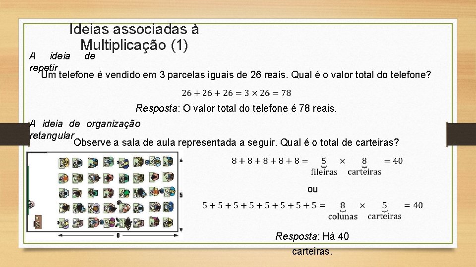 Ideias associadas à Multiplicação (1) A ideia de repetir Um telefone é vendido em Ideias associadas à Multiplicação (1) A ideia de repetir Um telefone é vendido em