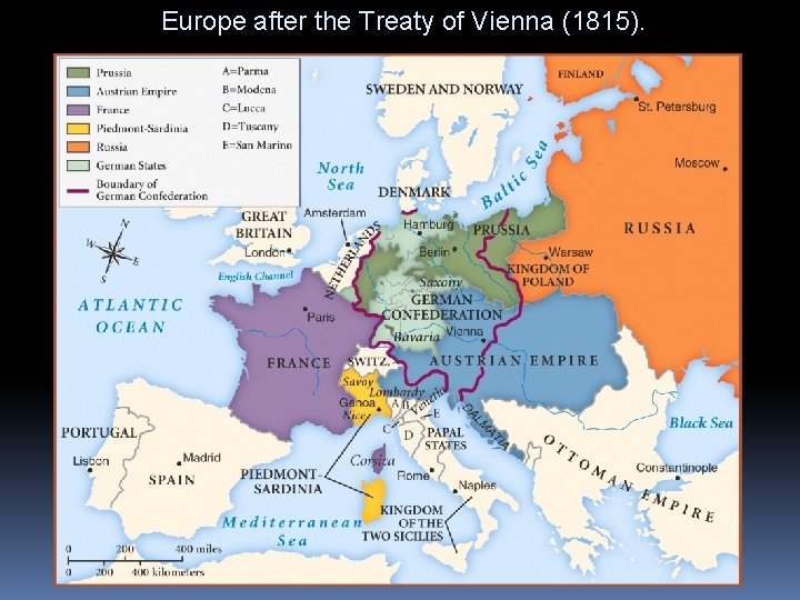 Europe after the Treaty of Vienna (1815). 