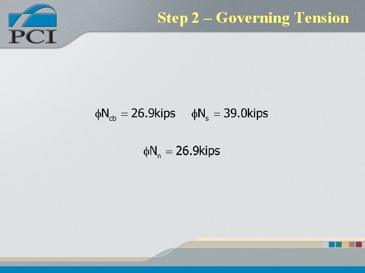 Step 2 – Governing Tension Step 2 – Governing Tension