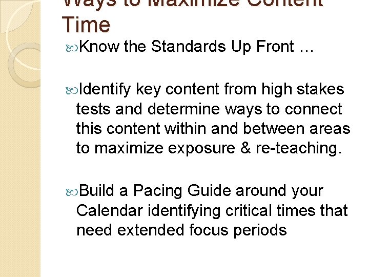 Think Time What comprises good instruction How are