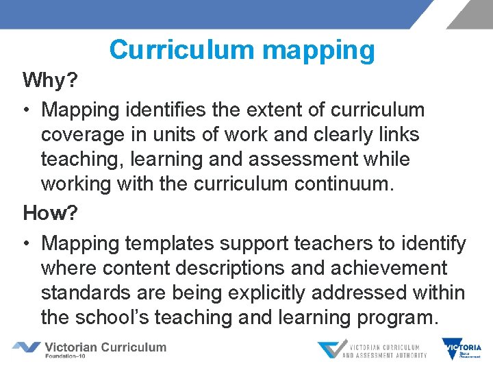 Curriculum mapping Why? • Mapping identifies the extent of curriculum coverage in units of