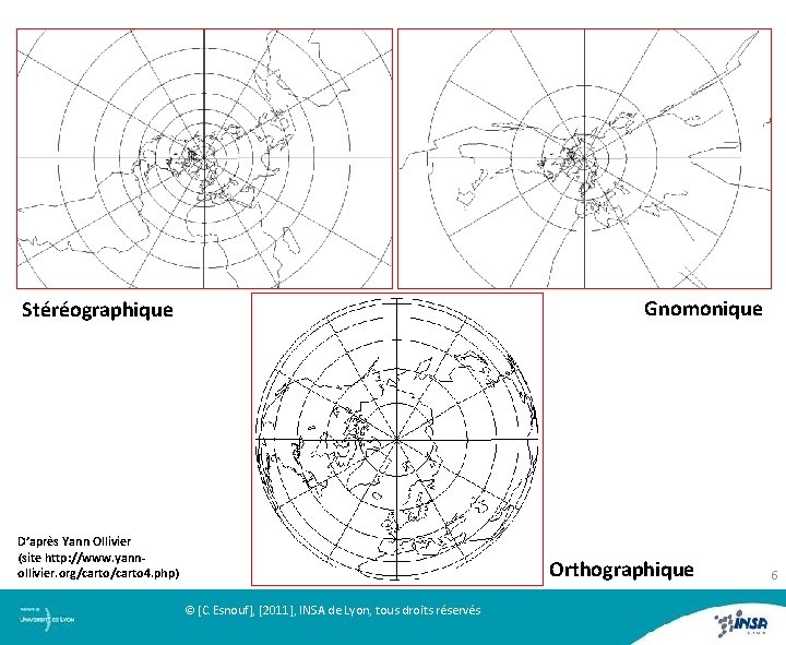 Gnomonique Stéréographique D’après Yann Ollivier (site http: //www. yannollivier. org/carto 4. php) Orthographique ©