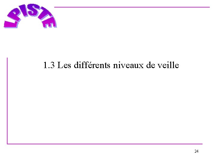 1. 3 Les différents niveaux de veille 24 