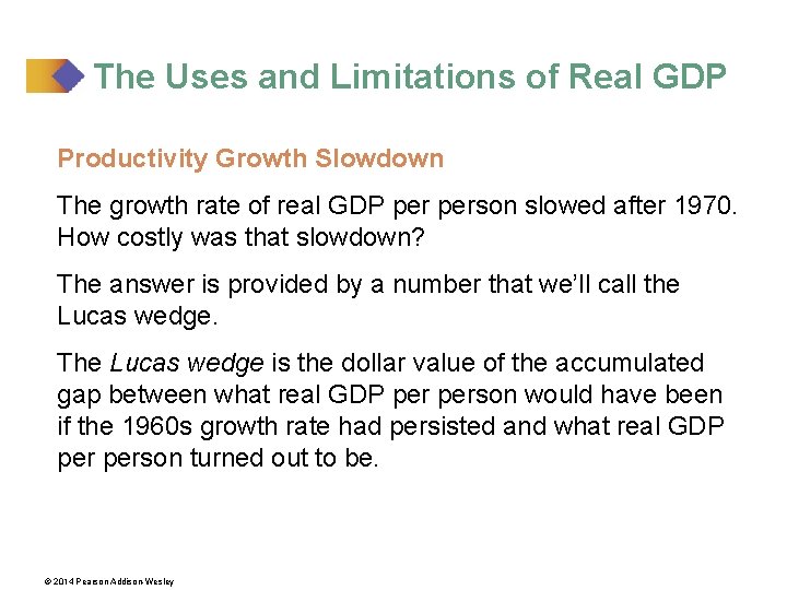The Uses and Limitations of Real GDP Productivity Growth Slowdown The growth rate of