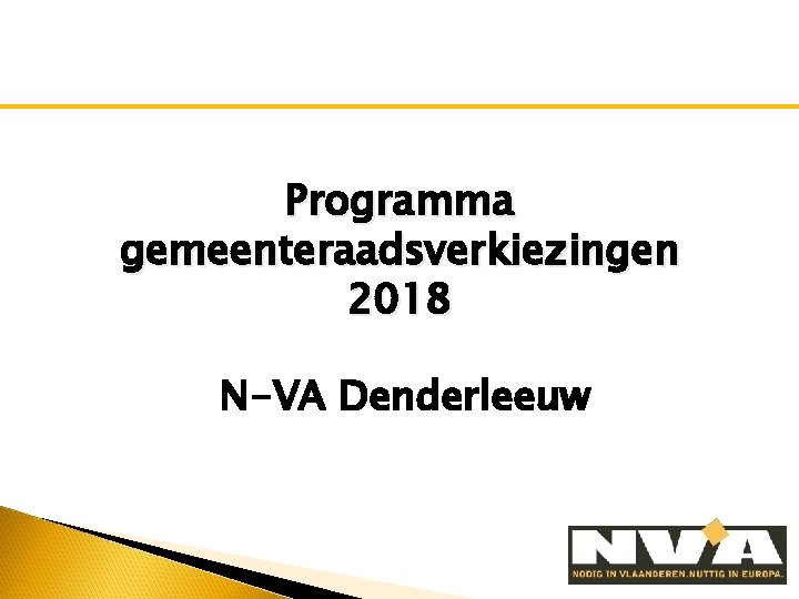 Programma gemeenteraadsverkiezingen 2018 N-VA Denderleeuw 