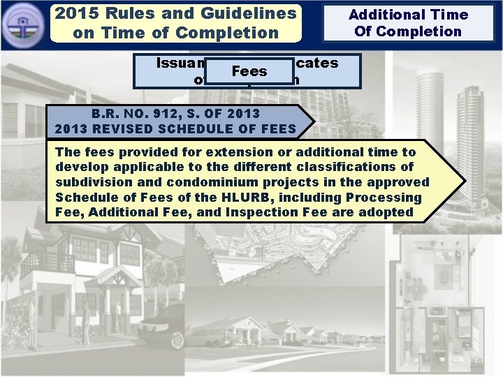 2015 Rules and Guidelines on Time of Completion Additional Certificates Time Of of Completion