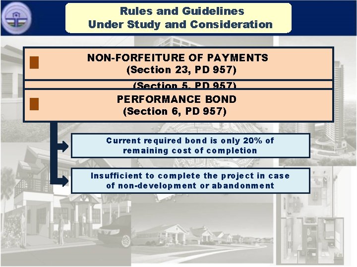 Rules and Guidelines Under Study and Consideration NON-FORFEITURE REMOVAL OF OF PAYMENTS THE (Section