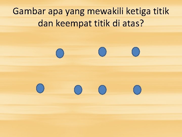 Gambar apa yang mewakili ketiga titik dan keempat titik di atas? 