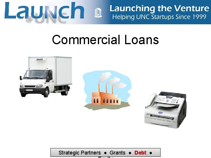 Commercial Loans Strategic Partners ● Grants ● Debt ● 