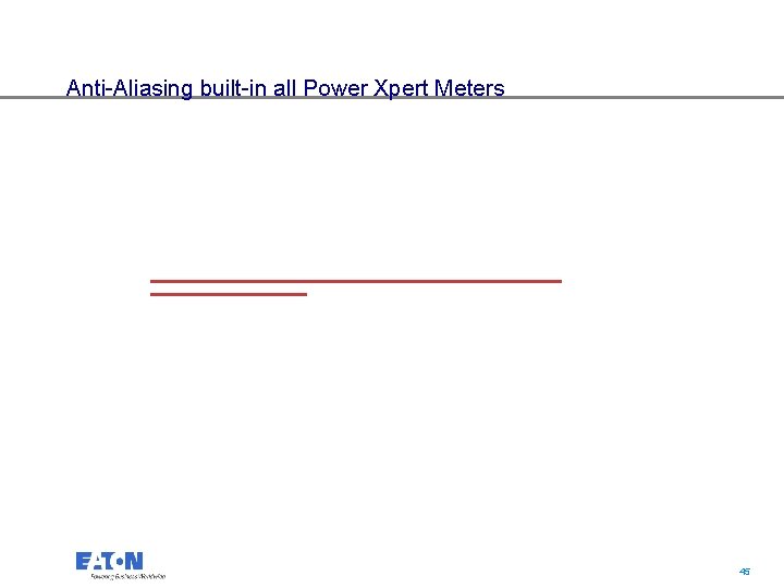 Anti-Aliasing built-in all Power Xpert Meters 45 45 