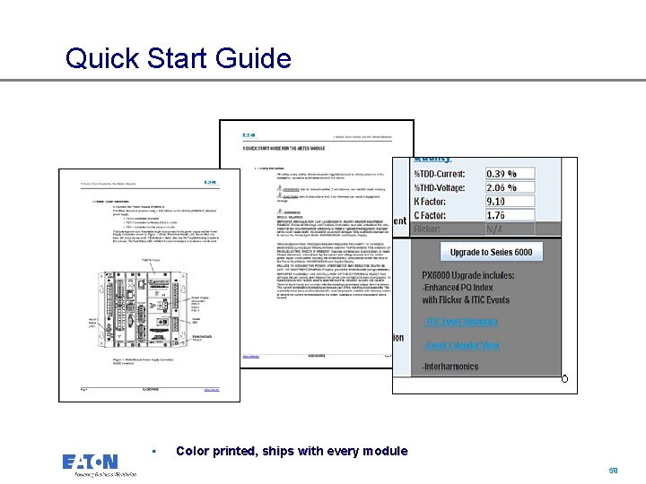 Quick Start Guide • Color printed, ships with every module 59 59 