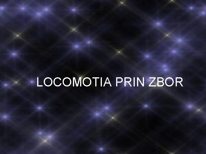 LOCOMOTIA PRIN ZBOR LOCOMOTIA PRIN ZBOR