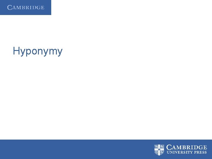 Hyponymy 
