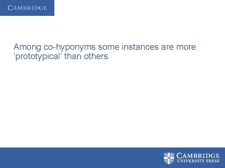 Among co-hyponyms some instances are more ‘prototypical’ than others 
