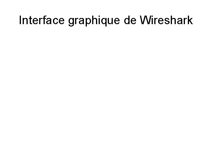 Interface graphique de Wireshark 