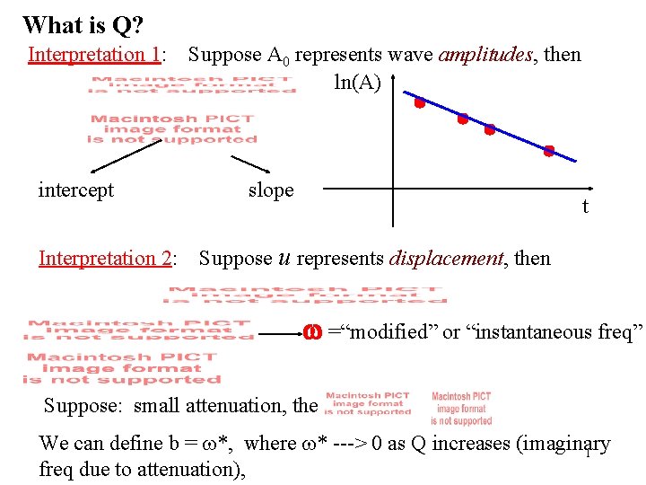 What is Q? Interpretation 1: intercept Interpretation 2: Suppose A 0 represents wave amplitudes,