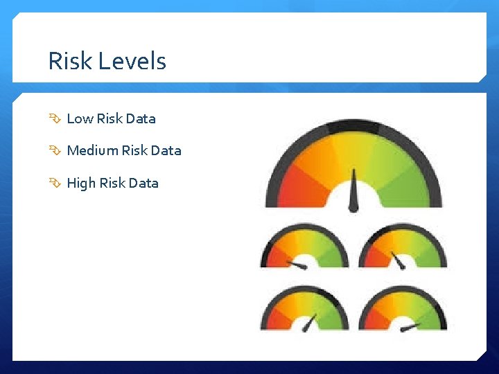 Risk Levels Low Risk Data Medium Risk Data High Risk Data 