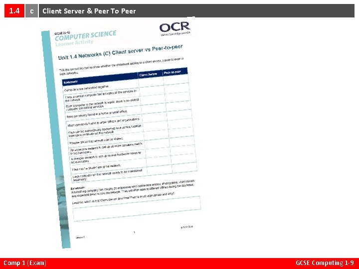 1 4 c Client Server Peer To Peer