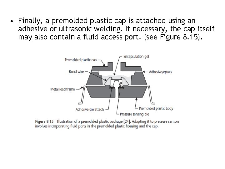  • Finally, a premolded plastic cap is attached using an adhesive or ultrasonic