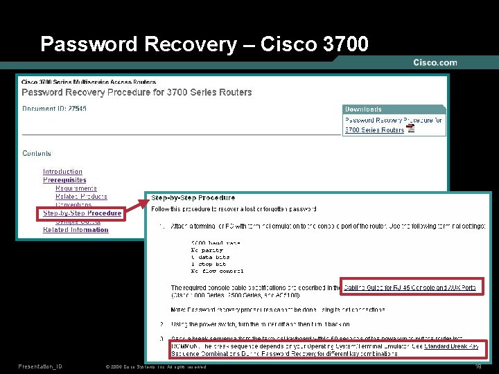 Password Recovery – Cisco 3700 Presentation_ID © 2006 Cisco Systems, Inc. All rights reserved.