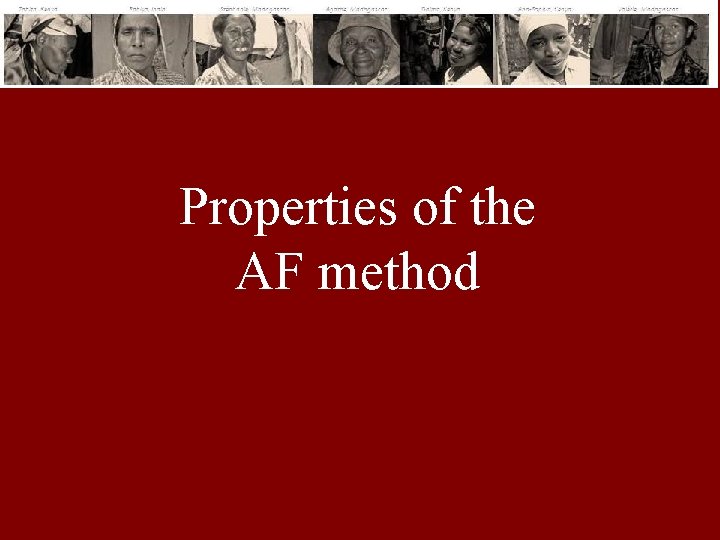 Properties of the AF method 