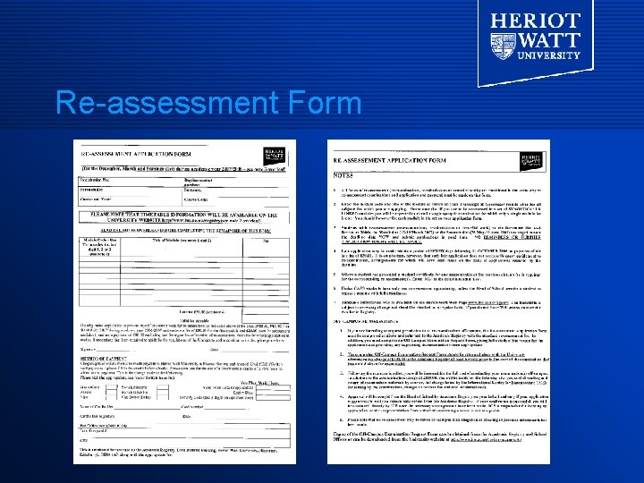 Re-assessment Form Re-assessment Form