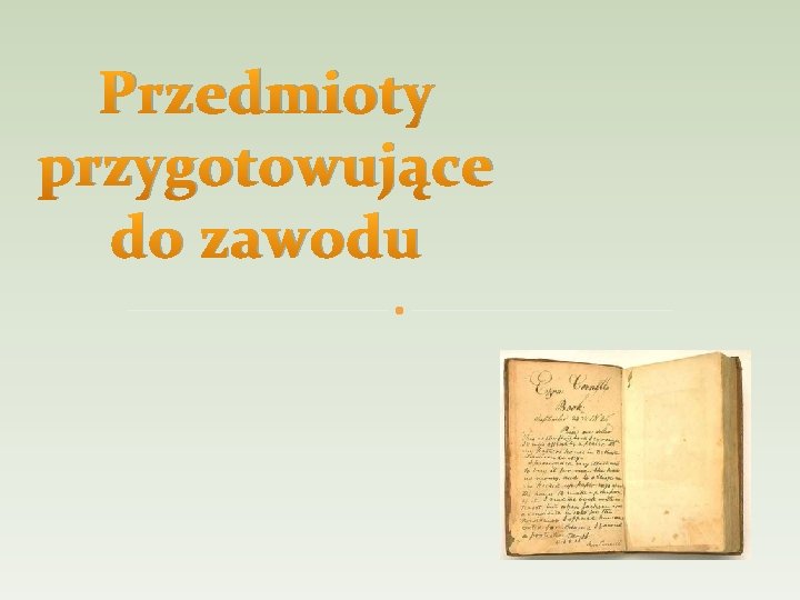 Przedmioty przygotowujące do zawodu 