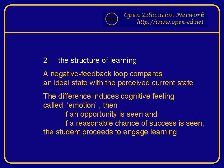2 - the structure of learning A negative-feedback loop compares an ideal state with